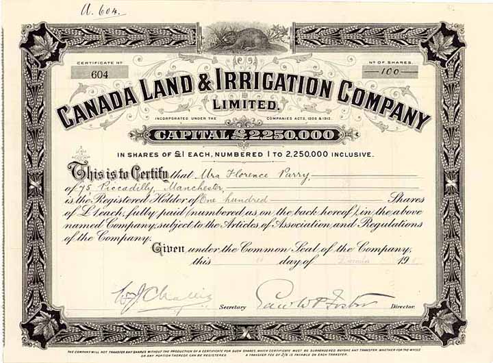 Canada Land & Irrigation Co.