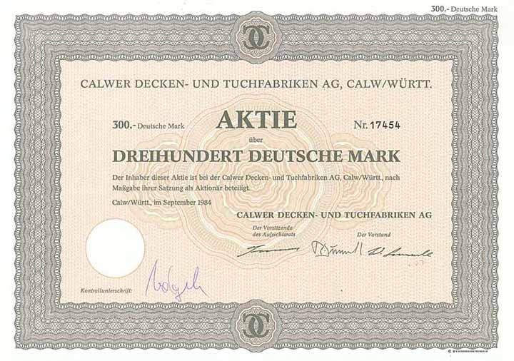 Calwer Decken- und Tuchfabriken AG