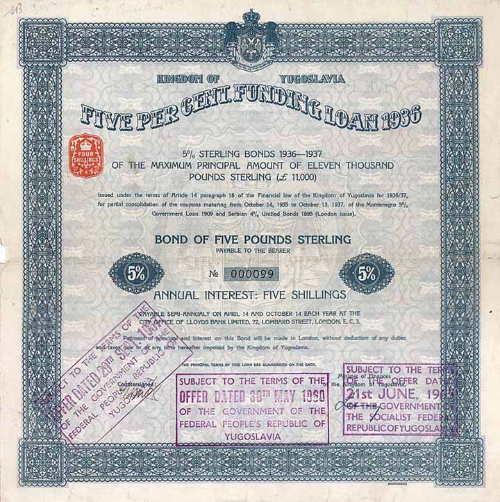 Kingdom of Yugoslavia (Loan 1936)