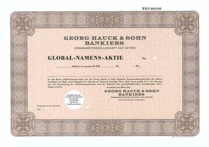 Georg Hauck & Sohn Bankiers KGaA