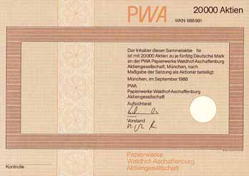 PWA Papierwerke Waldhof-Aschaffenburg AG