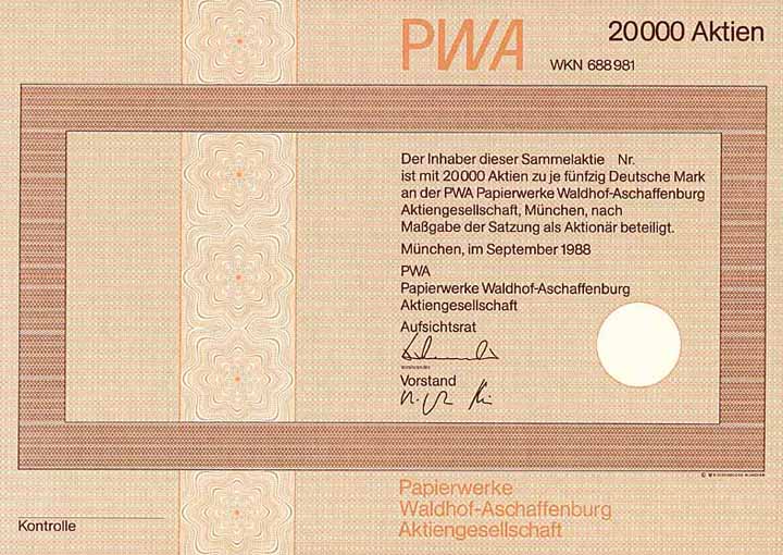 PWA Papierwerke Waldhof-Aschaffenburg AG