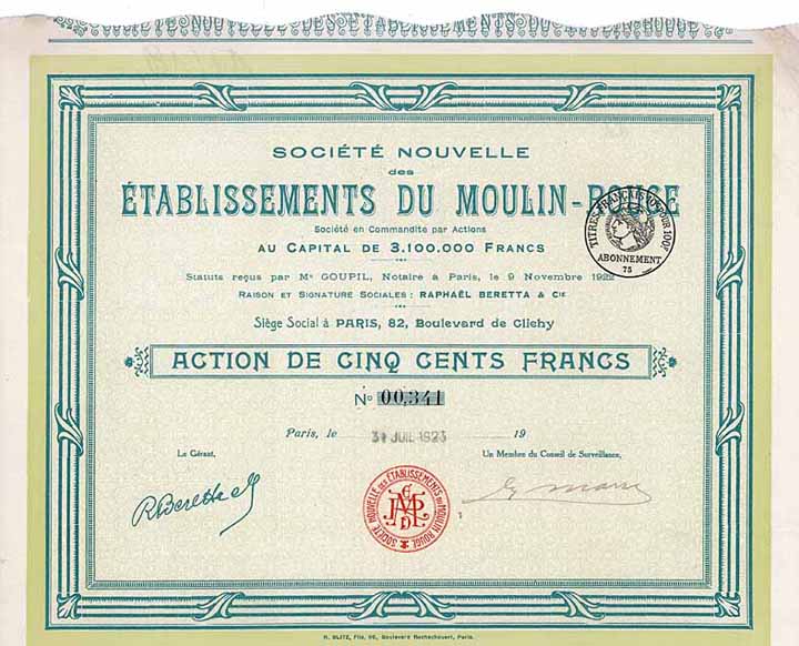 Soc. Nouvelle des Établissements du Moulin-Rouge