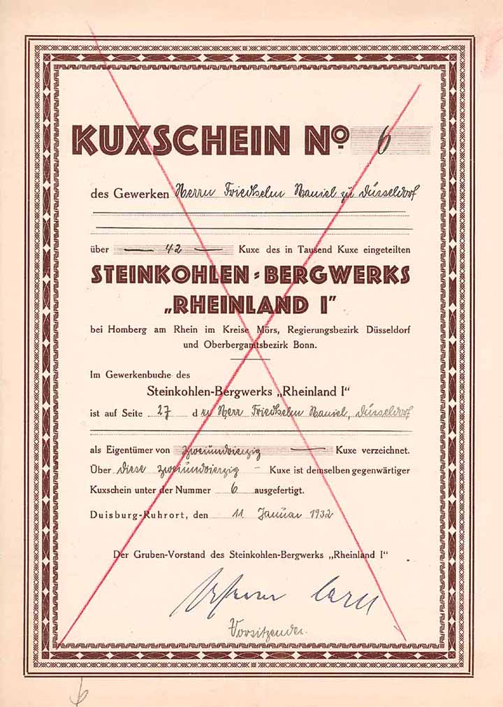 Steinkohlen-Bergwerk Rheinland I