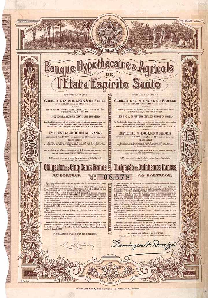 Banque Hypothécaire & Agricole de l’Etat d’Espirito Santo S.A.