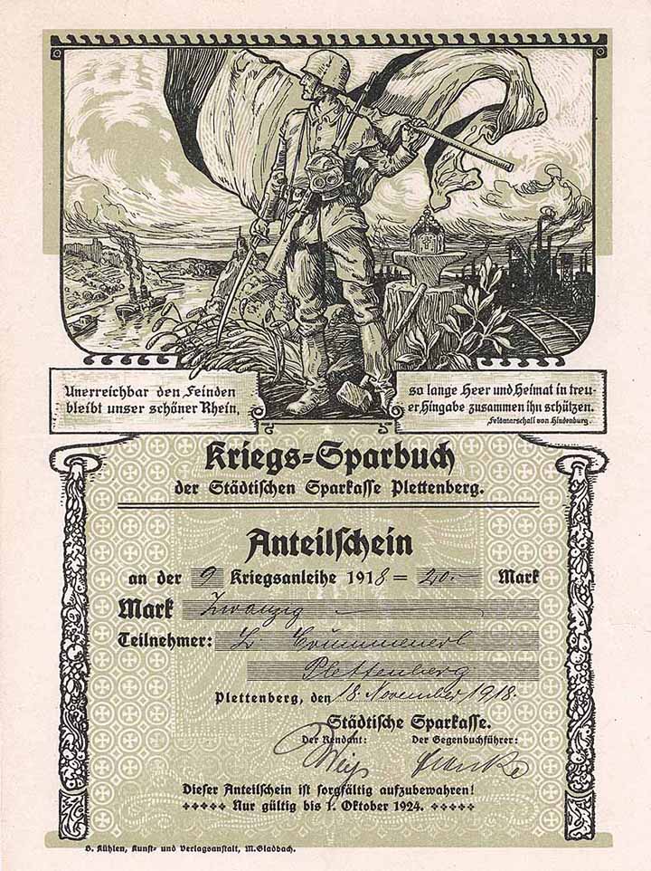 Deutsches Reich, 9. Kriegsanleihe, Städtische Sparkasse