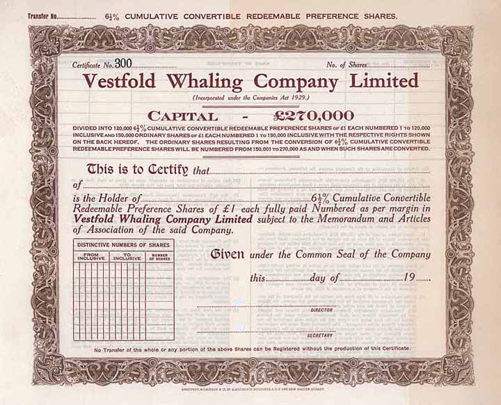 Vestfold Whaling Company Ltd.