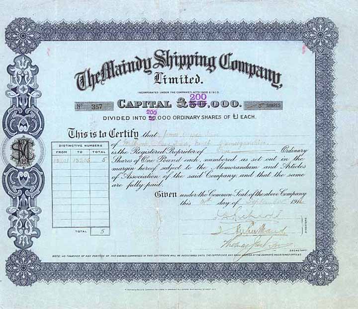 Maindy Shipping Co.