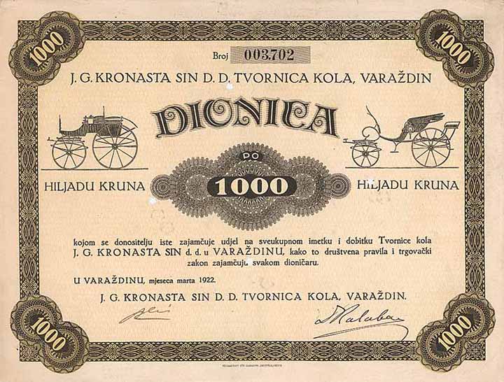 J. G. Kronasta D.D. Tvornica Kola