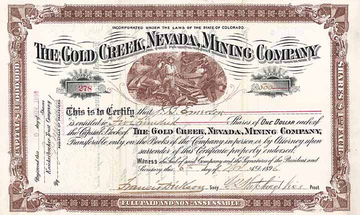 Gold Creek, Nevada, Mining Co.