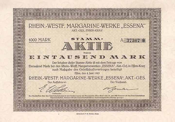 Rhein.-Westf. Margarine-Werke Essena AG