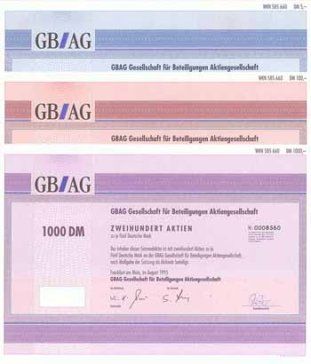 GBAG Gesellschaft für Beteiligungen AG (3 Stücke)
