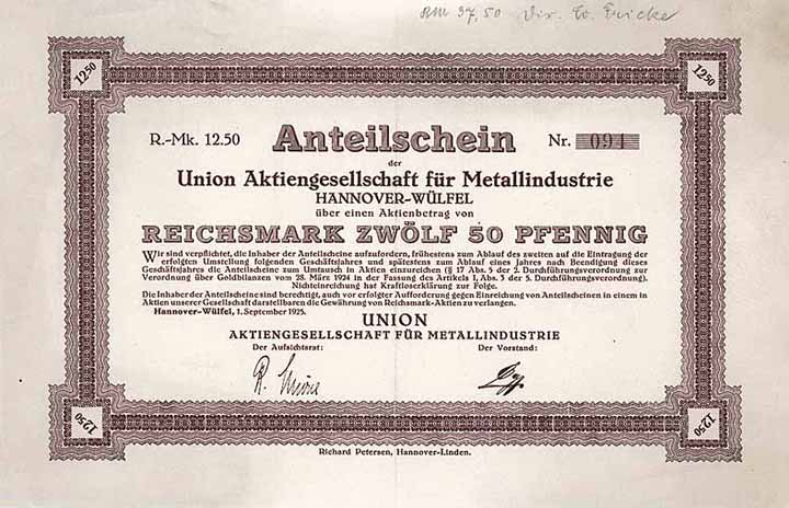 UNION AG für Metallindustrie