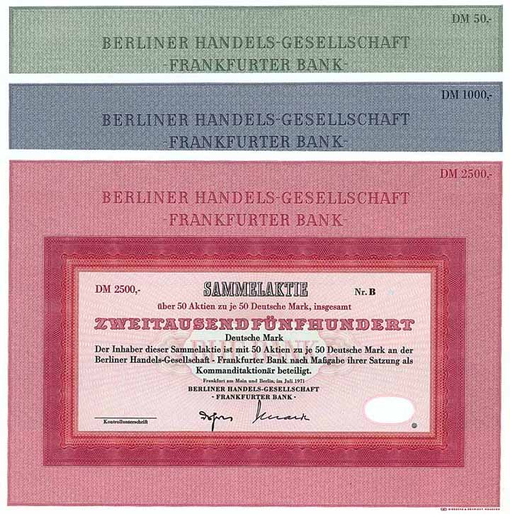 Berliner Handels-Gesellschaft - Frankfurter Bank (8 Stücke)