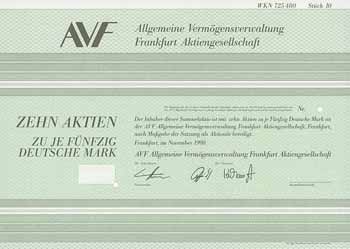 AVF Allgemeine Vermögensverwaltung Frankfurt AG