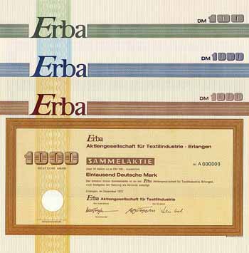 Erba AG für Textilindustrie + Erba AG (10 Stücke)