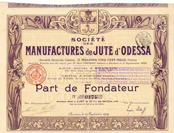 Soc. des Manufactures de Jute d‘Odessa S.A.