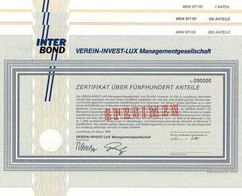 Verein-Invest-Lux Managementgesellschaft (3 Stücke)