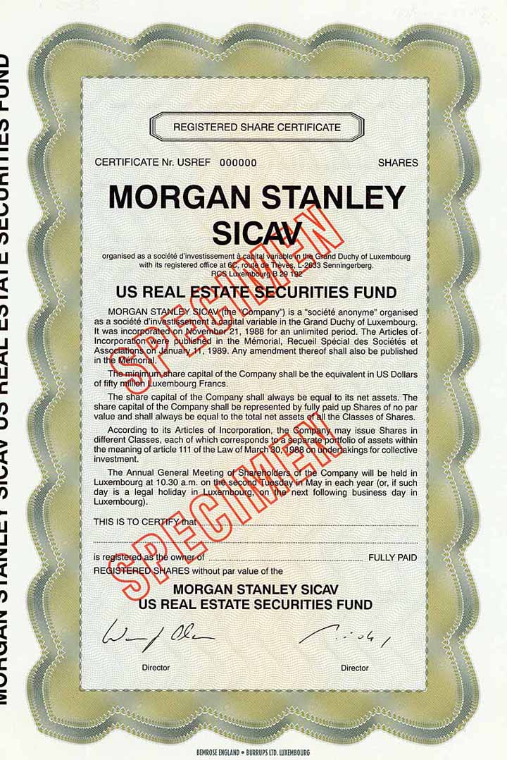 Morgan Stanley SICAV US Real Estate Securities Fund