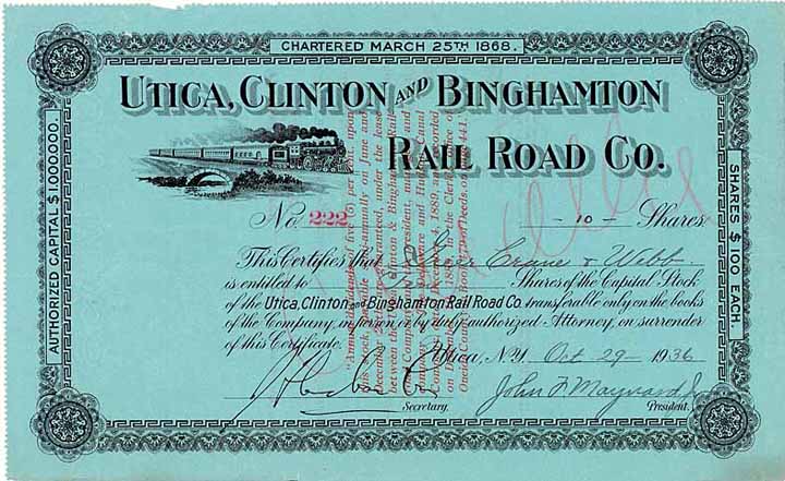 Utica, Clinton & Binghamton Railroad