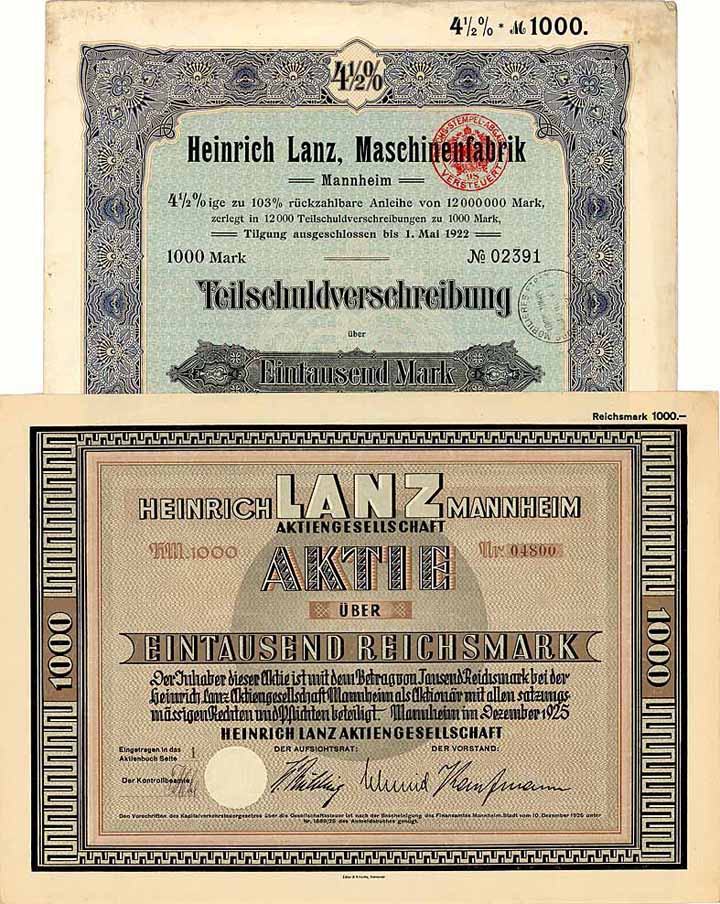 Heinrich Lanz Maschinenfabrik (2 Stücke)