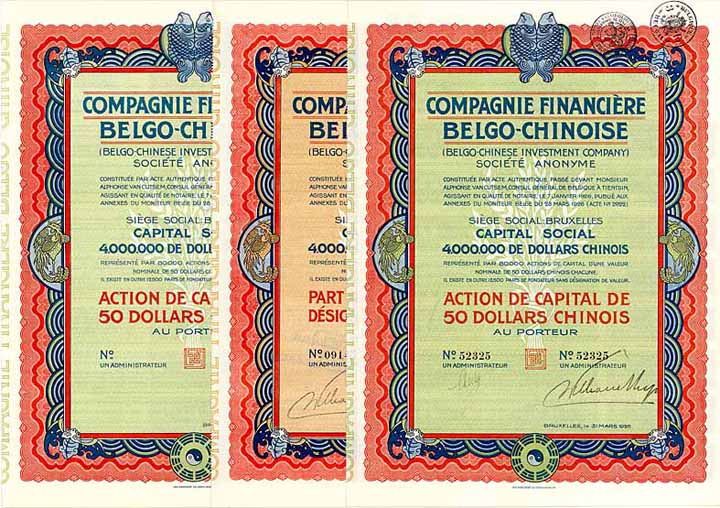 Cie. Financière Belgo-Chinoise (6 Stücke)