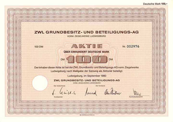 ZWL Grundbesitz- und Beteiligungs-AG vorm. Ziegelwerke Ludwigsburg