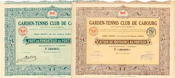 Garden-Tennis Club de Cabourg S.A. (2 Stücke)