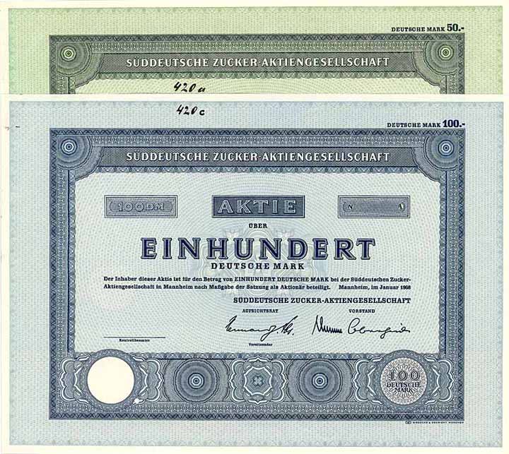 Süddeutsche Zucker AG (2 Stücke)
