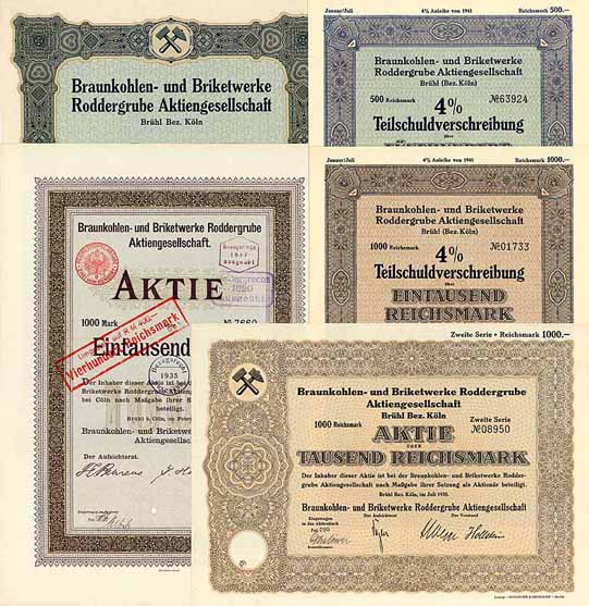 Braunkohlen- und Briketwerke Roddergrube AG (8 Stücke)