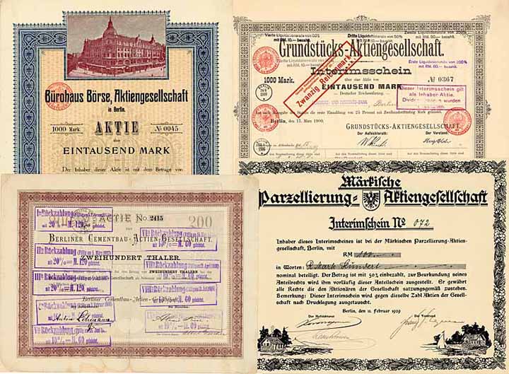 Terraingesellschaften Berlin - Konvolut (8 Stücke)
