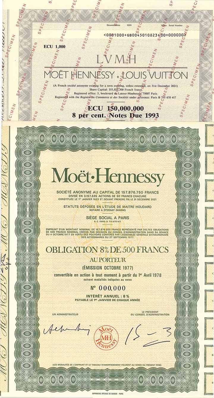 Moet Hennessy und LVMH Moet Hennessy Louis Vuitton S.A. (2 Stücke)