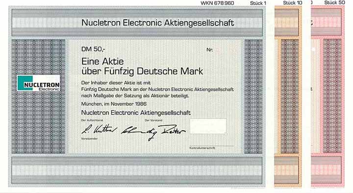 Nucletron Electronic AG (3 Stücke)