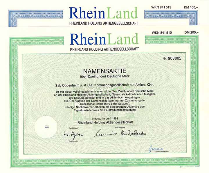 Rheinland Holding AG (2 Stücke)