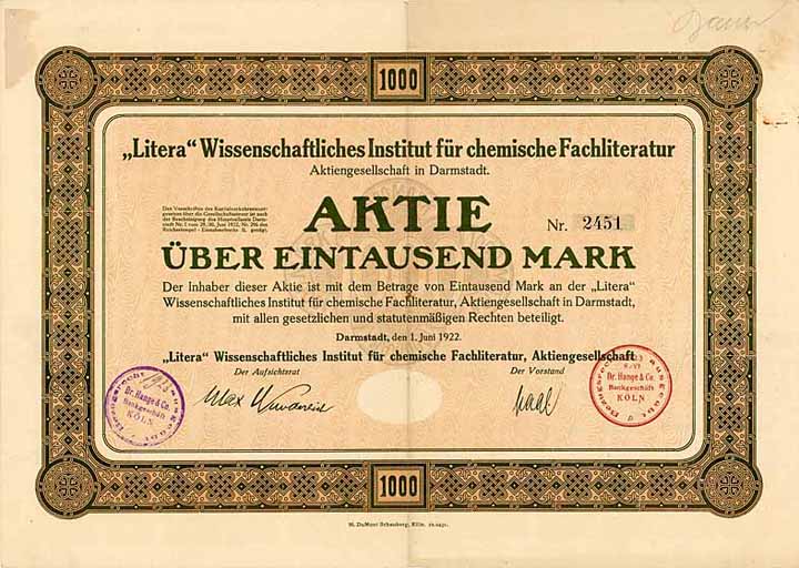 Litera Wissenschaftliches Institut für chemische Fachliteratur AG