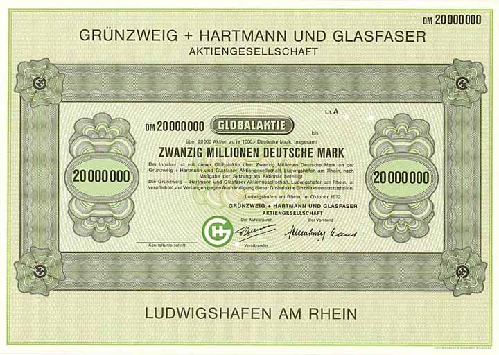 Grünzweig + Hartmann und Glasfaser AG