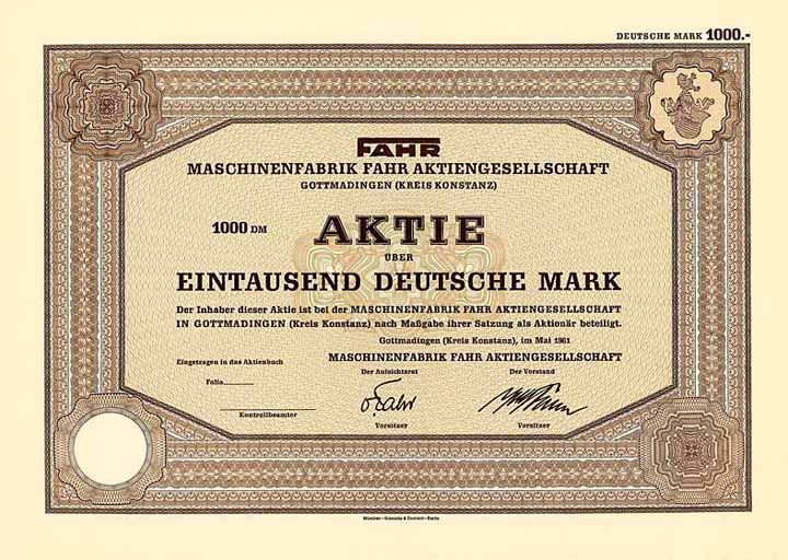 Maschinenfabrik Fahr AG