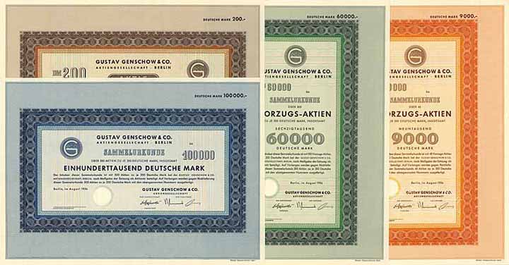 Gustav Genschow & Co. AG (4 Stücke)