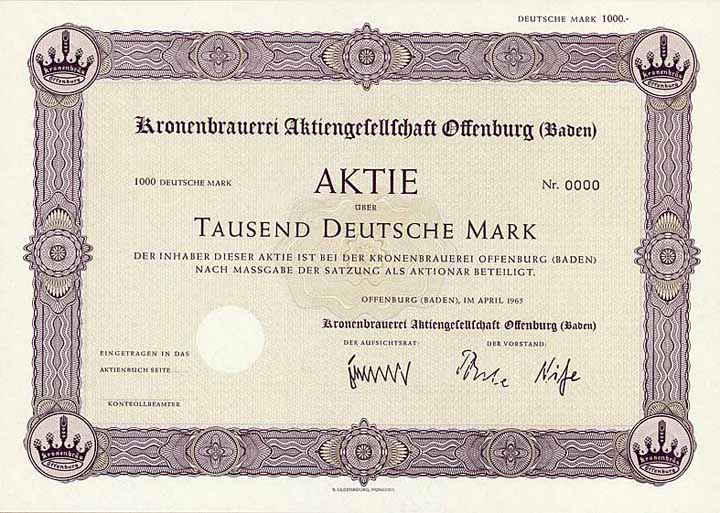 Kronenbrauerei AG Offenburg (Baden)