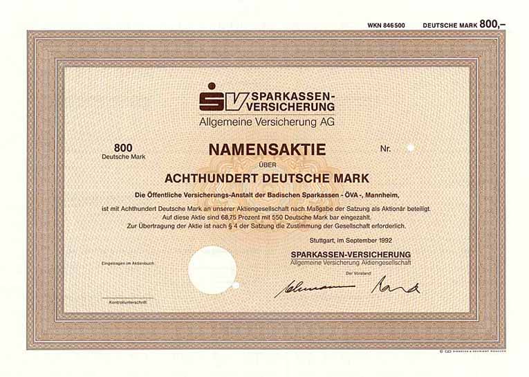 Sparkassen-Versicherung Allgemeine Versicherung AG