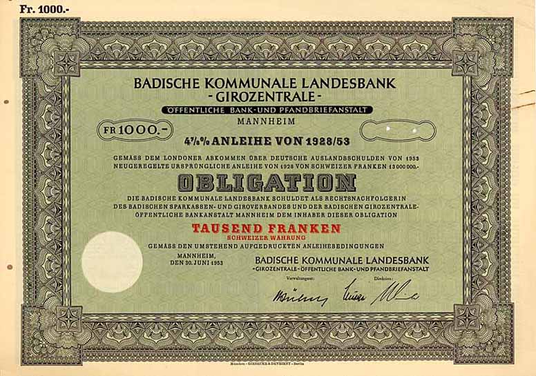 Badische Kommunale Landesbank -Girozentrale- Öffentliche Bank- und Pfandbriefanstalt
