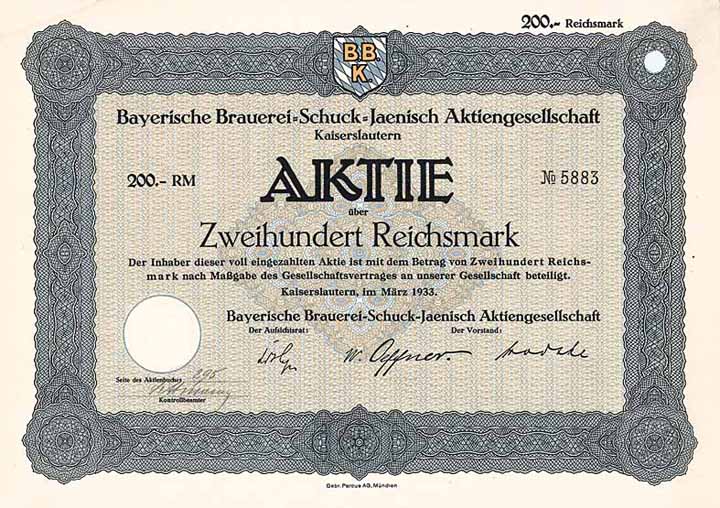 Bayerische Brauerei Schuck-Jaenisch AG