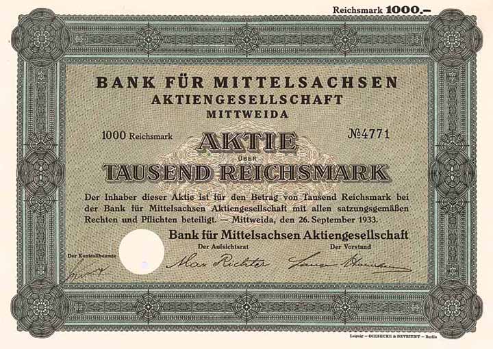 Bank für Mittelsachsen AG