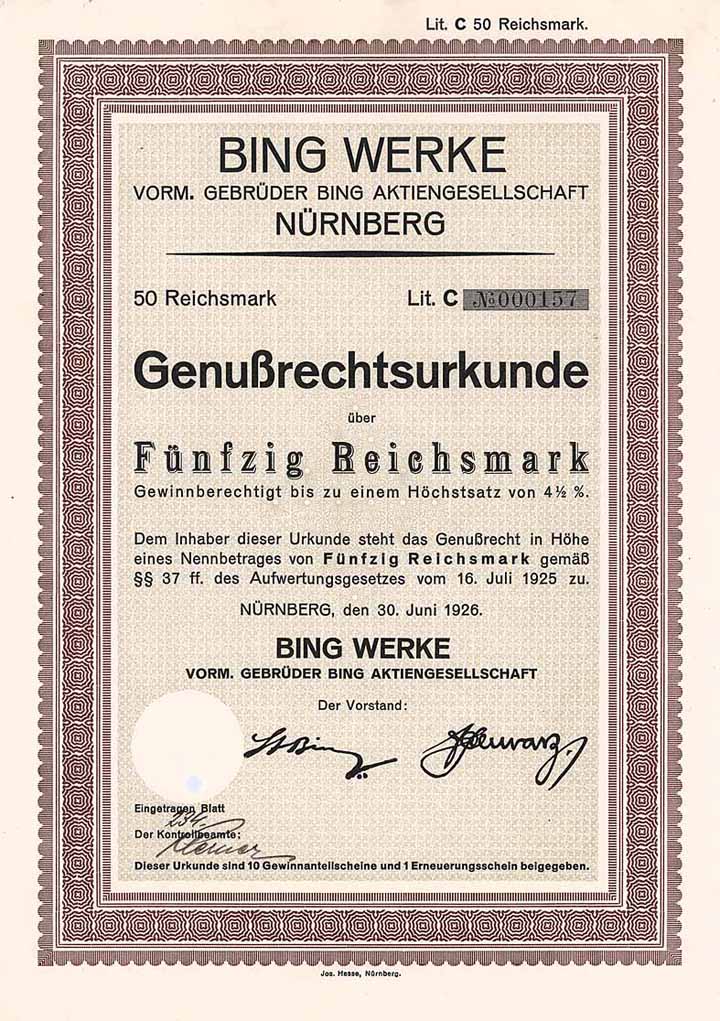 Bing Werke vorm. Gebrüder Bing AG