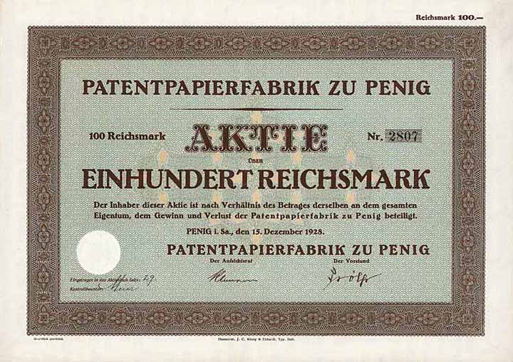 Patentpapierfabrik zu Penig