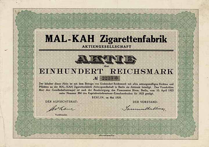 MAL-KAH Zigarettenfabrik AG