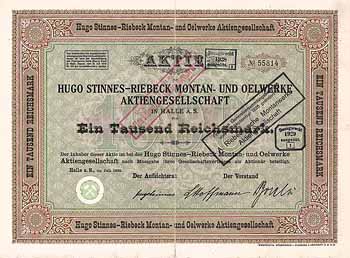 Hugo Stinnes-Riebeck Montan- und Oelwerke AG
