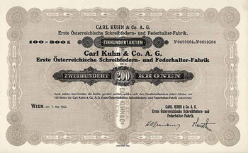 Carl Kuhn & Co. AG Erste Österreichische Schreibfedern- und Federhalter-Fabrik