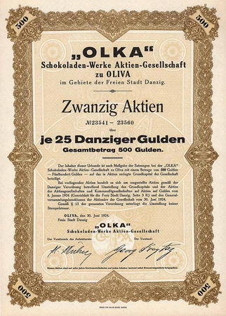 OLKA Schokoladen-Werke AG zu Oliva