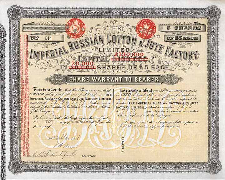 Imperial Russian Cotton & Jute Factory